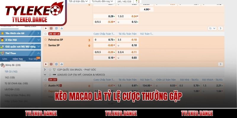 Kèo Macao là tỷ lệ cược thường gặp